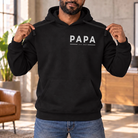 Papa Hoodie - PAPA seit Minimal - Dein Wunschjahr - Geschenkidee