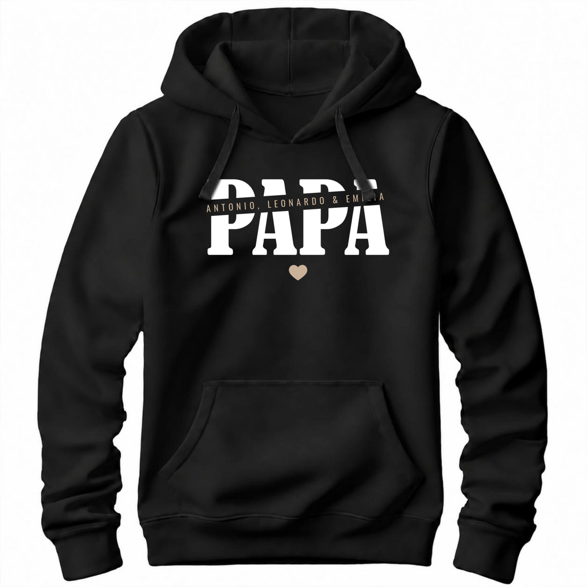 Papa Hoodie - Papa mit Namen der Kinder und Herzchen - Geschenkidee