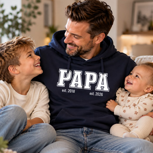 Papa Hoodie - Papa Collage Style Line mit Jahr - Geschenk
