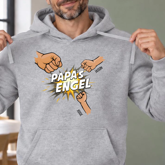 Personalisierter Papa Hoodie „Papas Crew“ mit Namen der Kinder