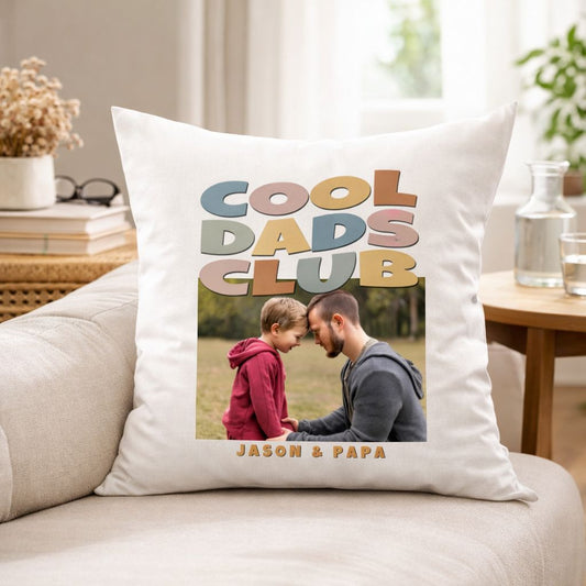 Papa Kissen personalisiert mit Foto und Namen Geschenk Cool Dads Club