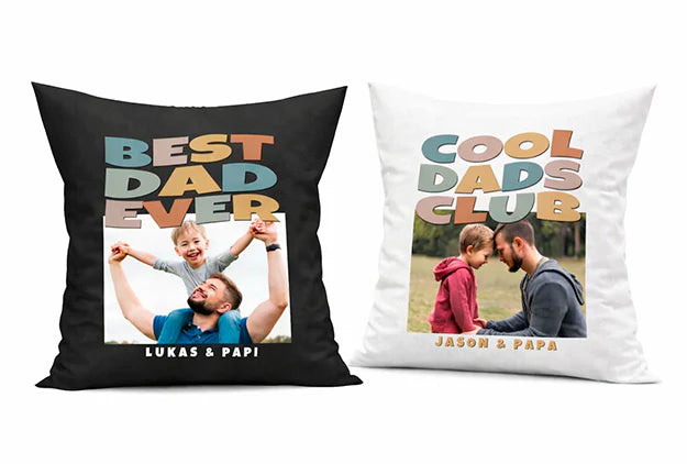 Personalisiertes Papa Kissen in Schwarz und Weiß zur Auswahl Geschenkidee