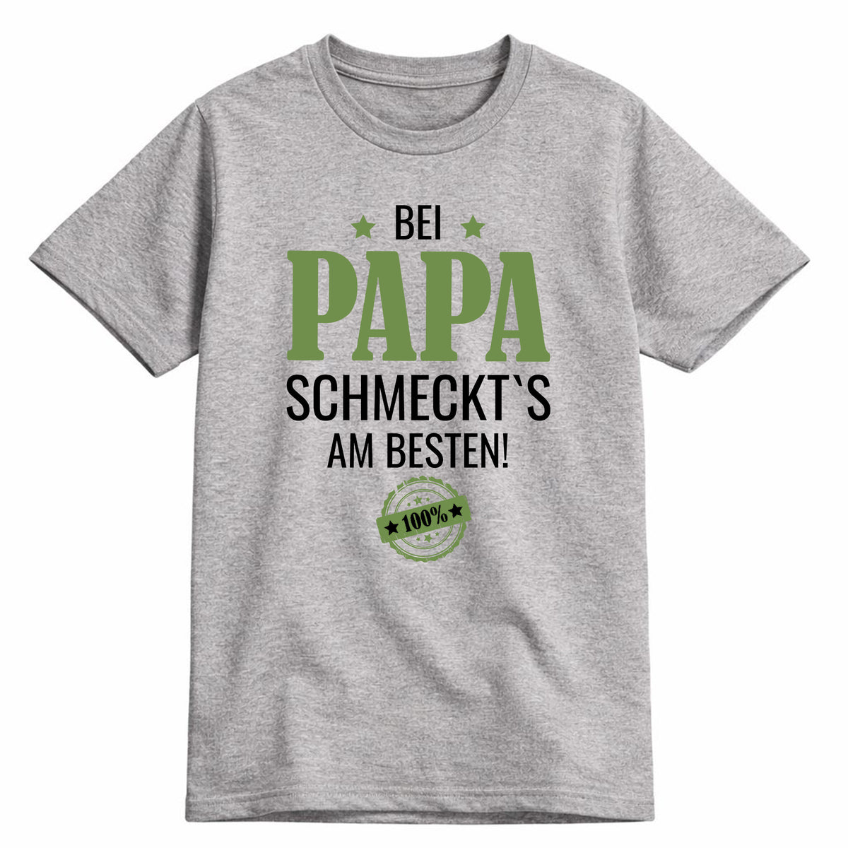 Papa Shirt Lustig - Bei Papa schmeckts am besten - Papa Geschenk Grau - FULiMA®