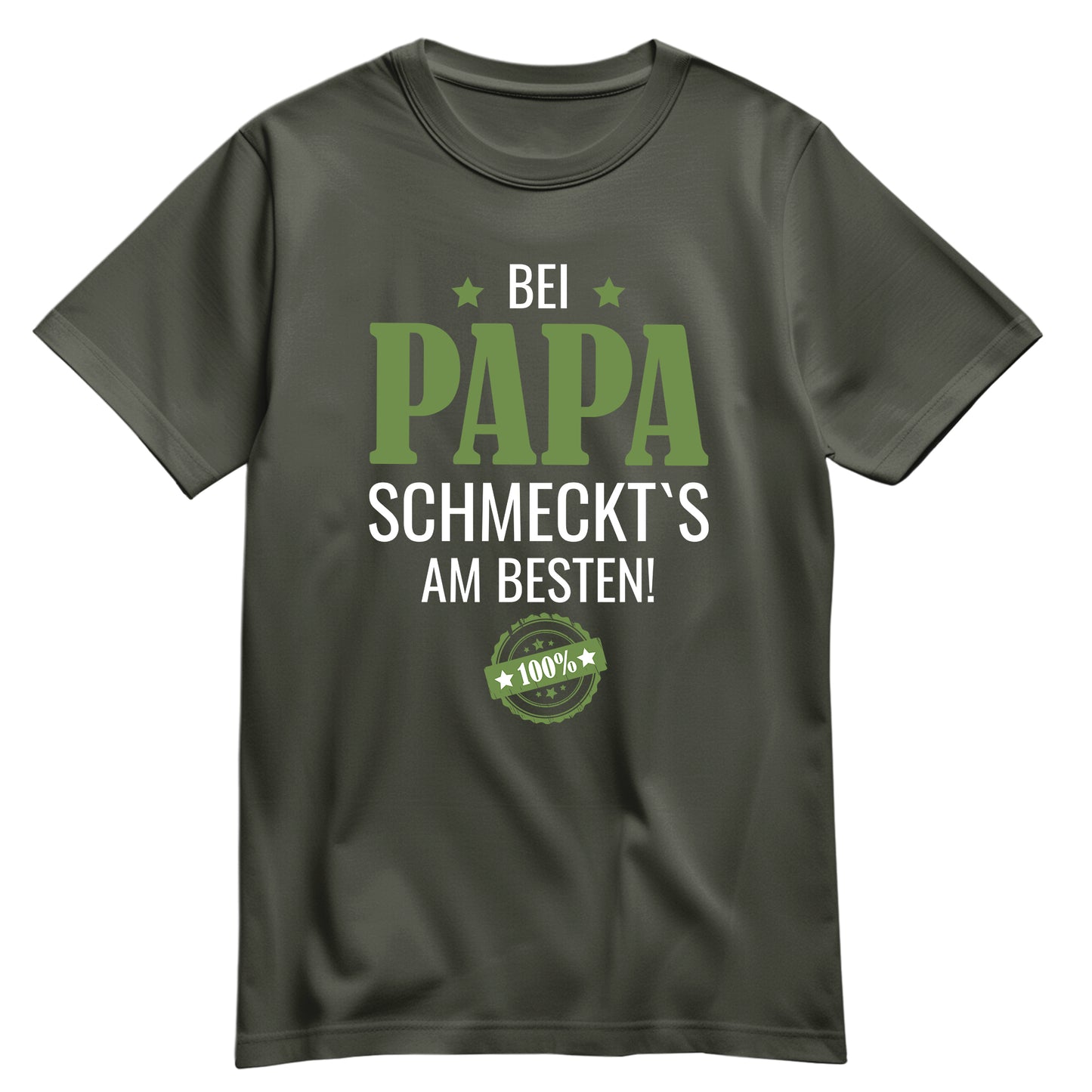Papa Shirt Lustig - Bei Papa schmeckts am besten - Papa Geschenk Khaki - FULiMA®
