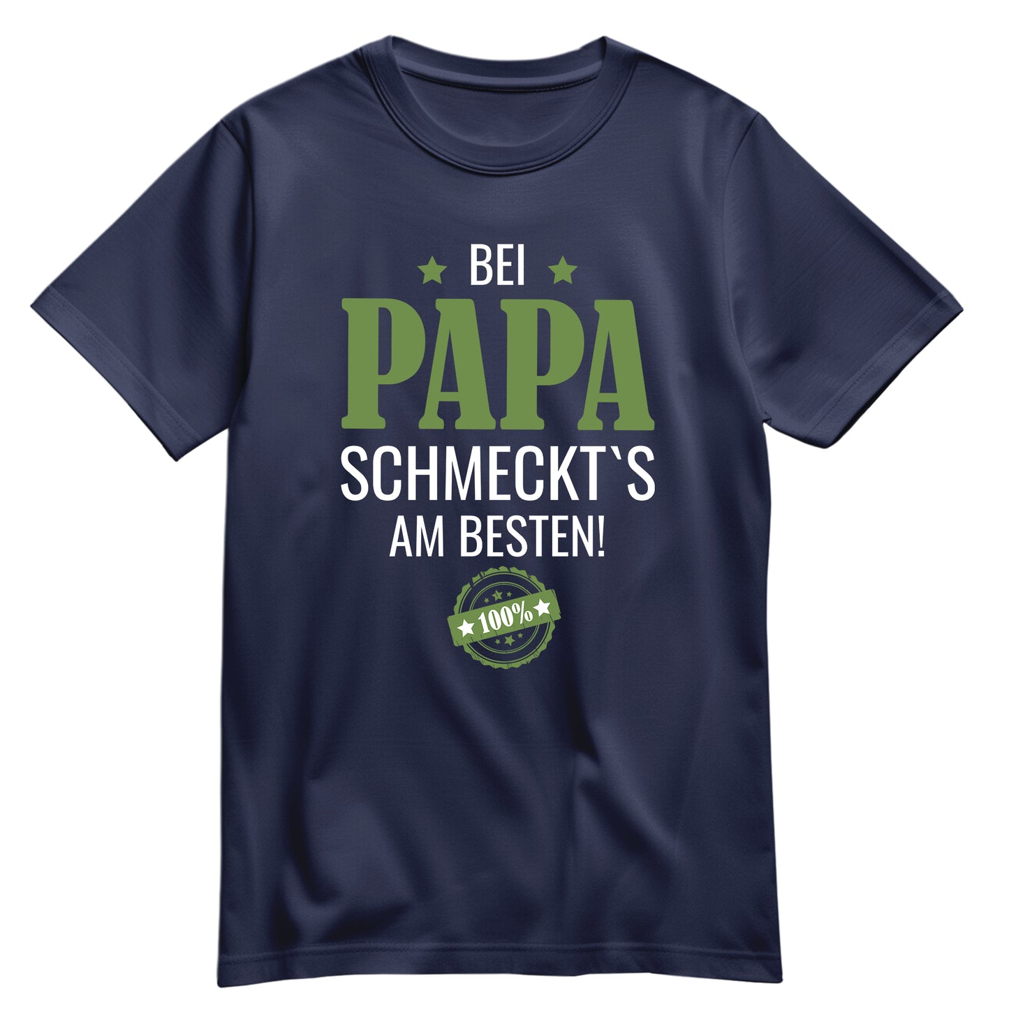 Papa Shirt Lustig - Bei Papa schmeckts am besten - Papa Geschenk Navy - FULiMA®