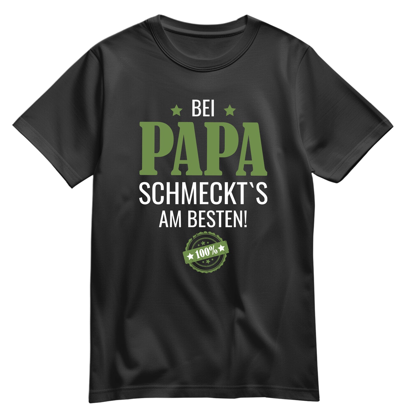 Papa Shirt Lustig - Bei Papa schmeckts am besten - Papa Geschenk Schwarz - FULiMA®