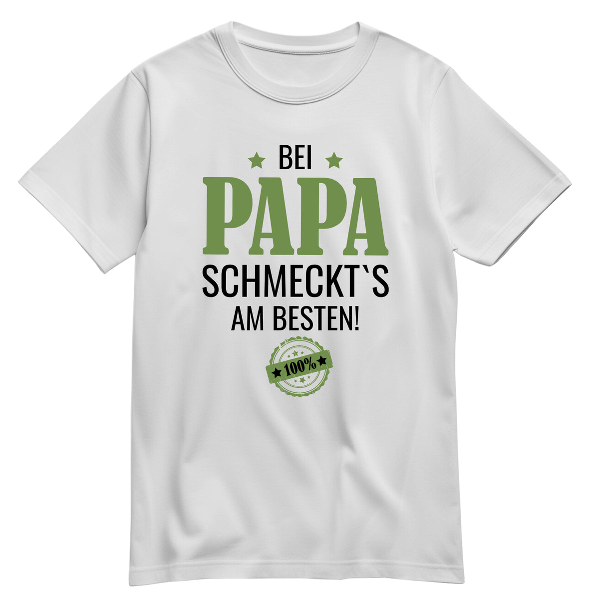 Papa Shirt Lustig - Bei Papa schmeckts am besten - Papa Geschenk Weiß - FULiMA®