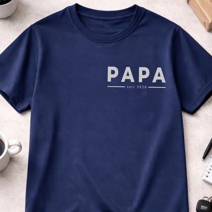 Papa Shirt personalisiert - Papa seit mit Wunschjahr (Minimal Design)