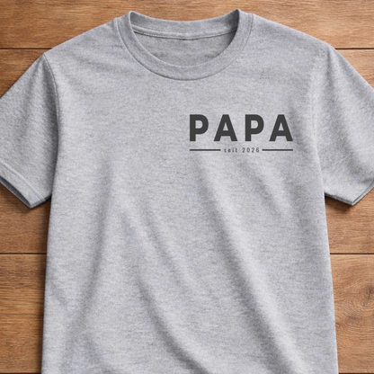 Papa Shirt personalisiert - Papa seit mit Wunschjahr (Minimal Design)