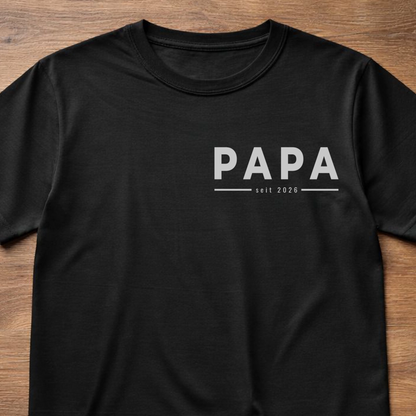 Papa Shirt personalisiert - Papa seit mit Wunschjahr (Minimal Design)