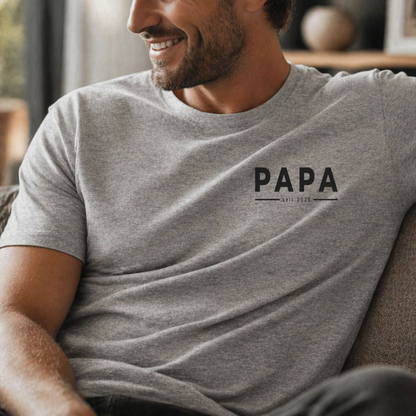 Papa Shirt personalisiert - Papa seit mit Wunschjahr (Minimal Design)