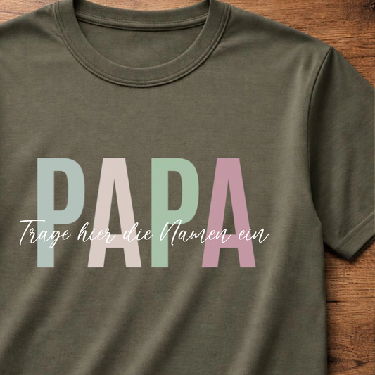 Papa Shirt personalisieren - Namen der Kinder eingeben und eigenes Design erstellen