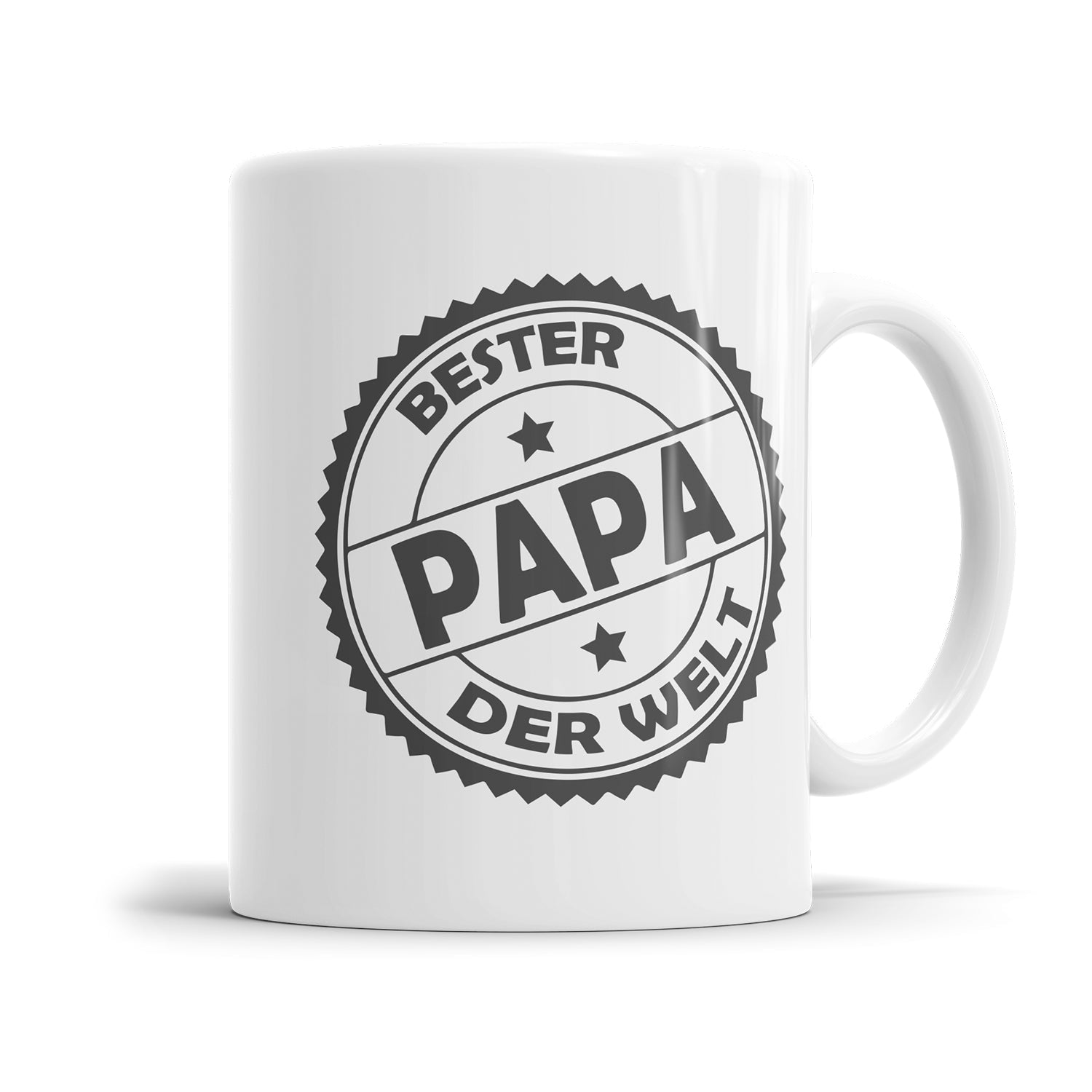 Papa Tasse im Stempel Look