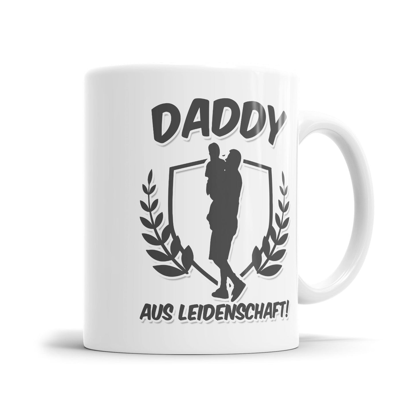 Papa Tasse mit Silhouetten Motiv und Statement