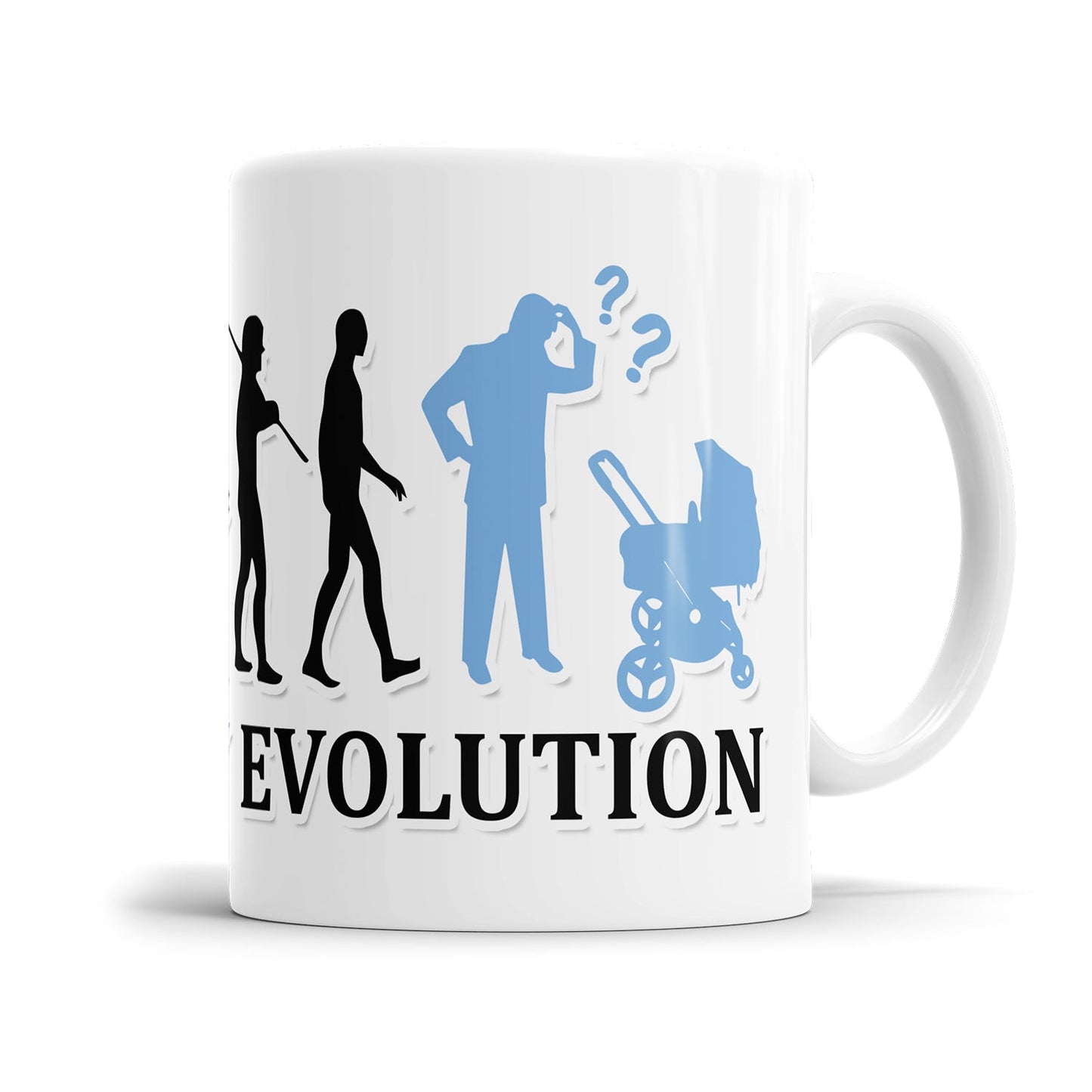 Lustige Papa Tasse mit Evolutionsmotiv