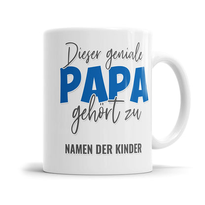 Personalisierte Papa Tasse mit Namen der Kinder