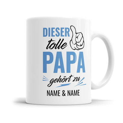 Papa Tasse personalisiert mit Namen der Kinder
