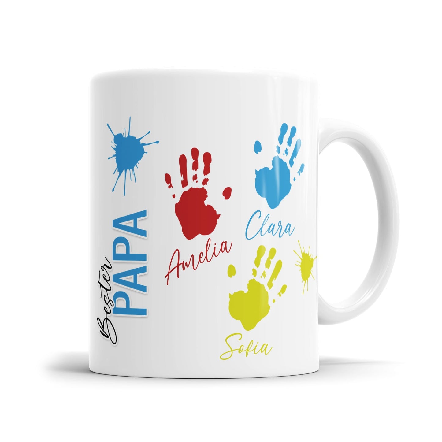 Personalisierte Papa Tasse mit Handabdruck Design