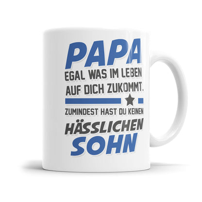 Lustige Papa Tasse mit Familienspruch