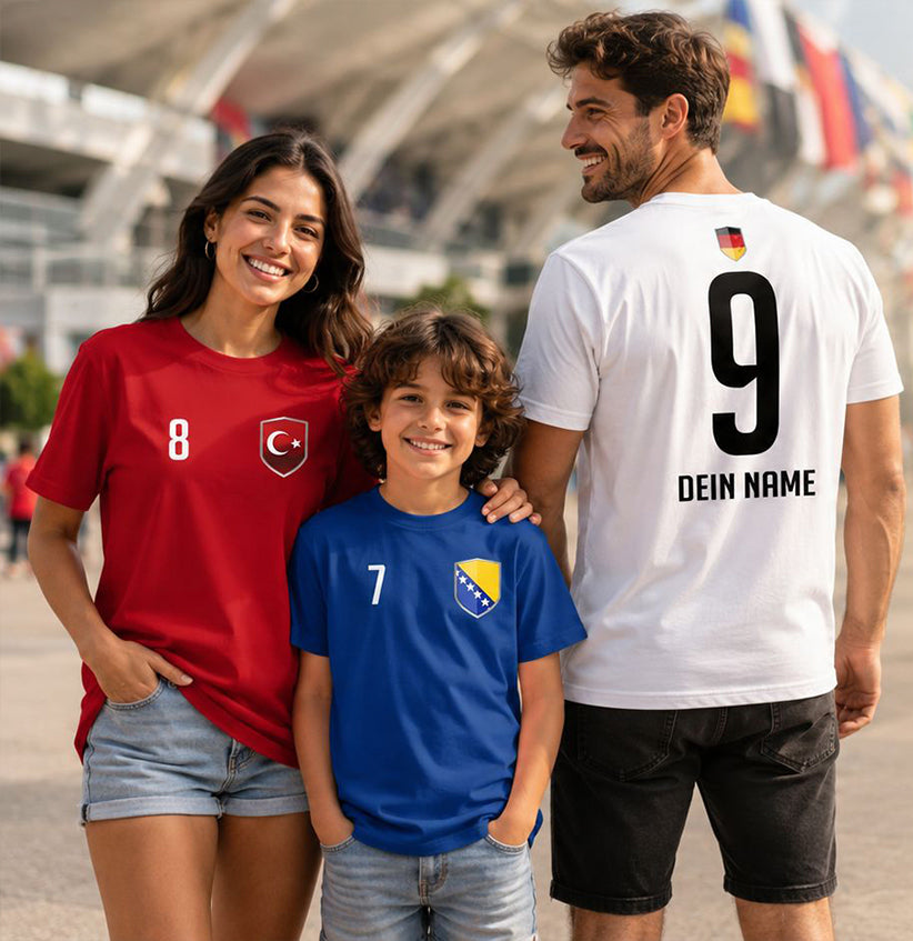 Personalisierte Fan-Shirts für alle Länder mit Name und Nummer von Fulima