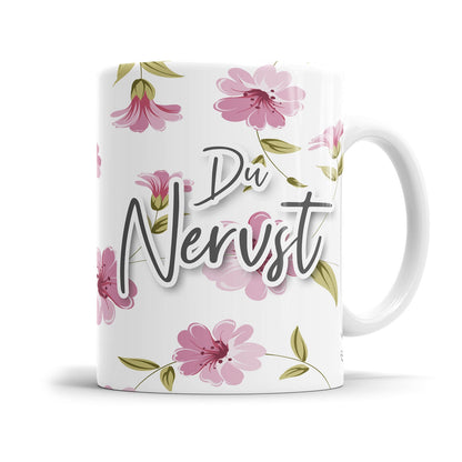 Freche Blumen Tasse mit sarkastischem Spruch