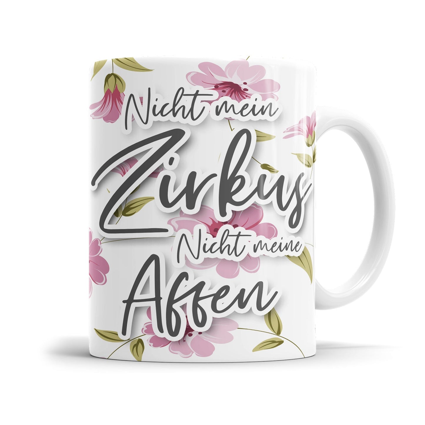 Sarkastische rosa Tasse mit bekannten Spruch