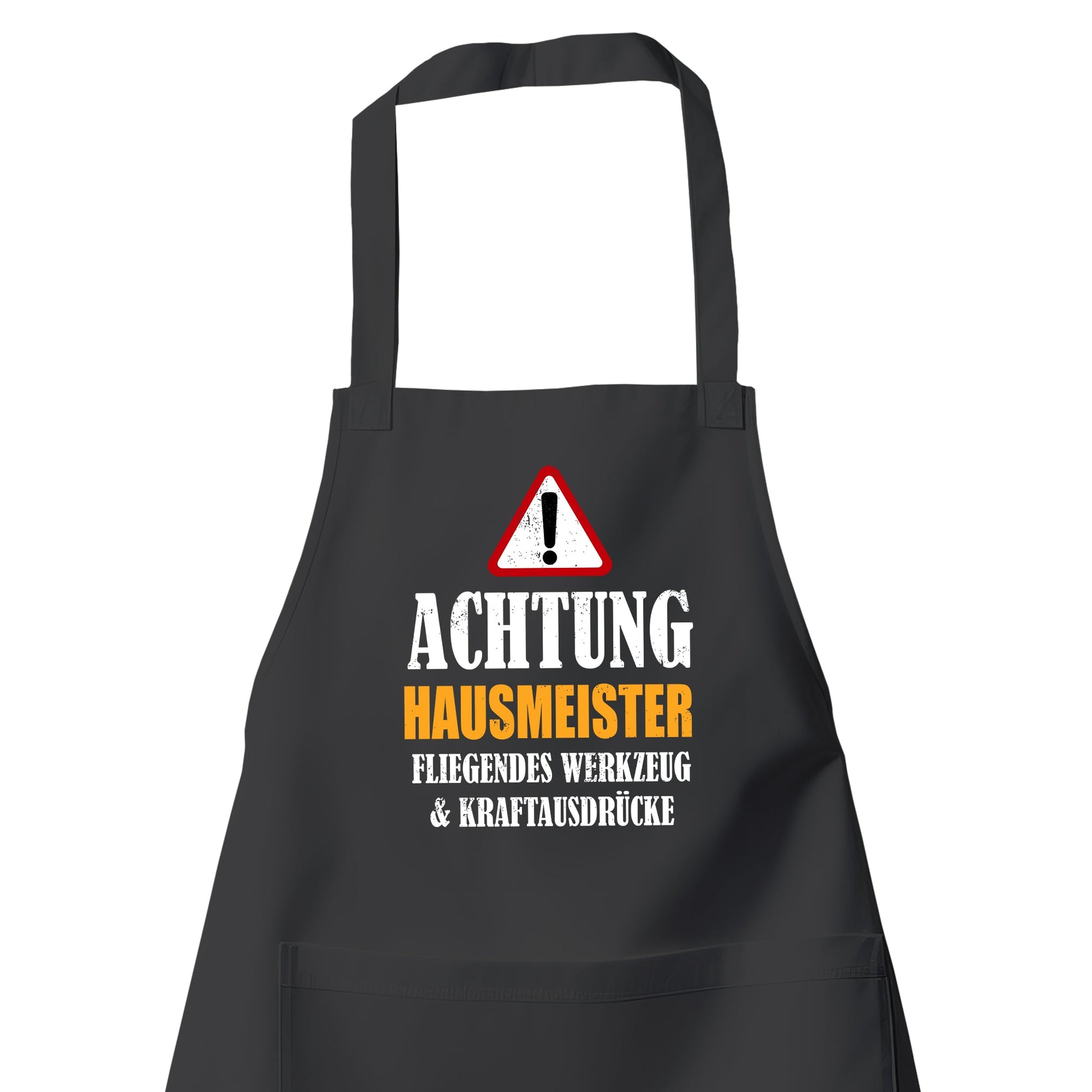 Achtung Hausmeister - Kraftausdrücke - Schürze Schwarz - Fulima