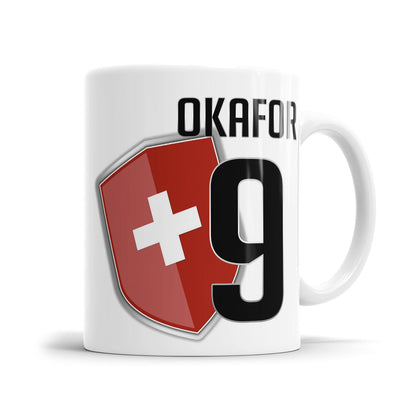 Personalisierte Schweiz Wappen Tasse mit Name und Nummer