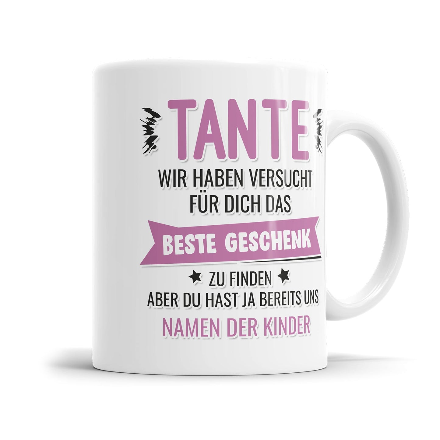 Personalisierte Tante Tasse mit Namen der Kinder als Geschnkidee