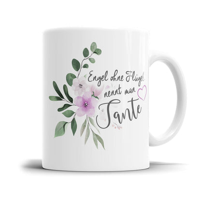 Emotionale Tante Tasse mit floralem Design
