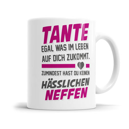 Lustige Tante Tasse mit frechem Spruch vom Neffen