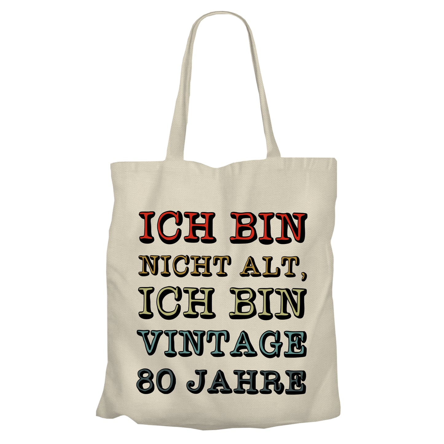 Ich bin nicht alt ich bin Vintage 80 Jahre - Einkaufstasche Beige - FULiMA®