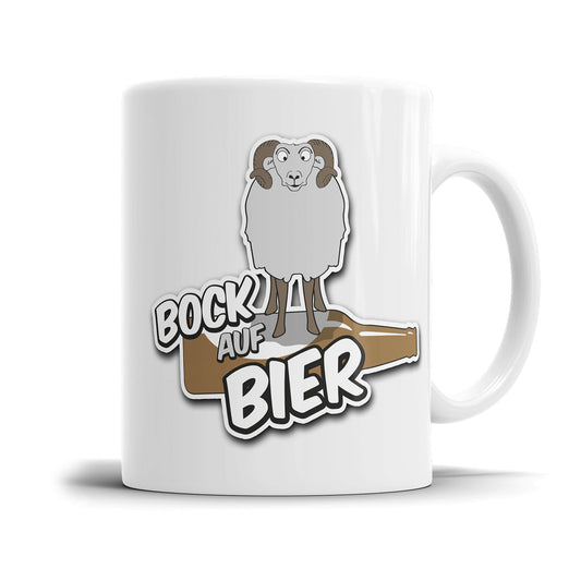 Lustige Tasse für genervte Menschen mit dem Spruch „Bock auf Bier"