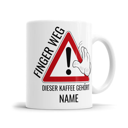 Lustige Tasse für genervte Menschen mit dem Spruch „ Dieser Kaffee gehört Personalisierbar mit Name"