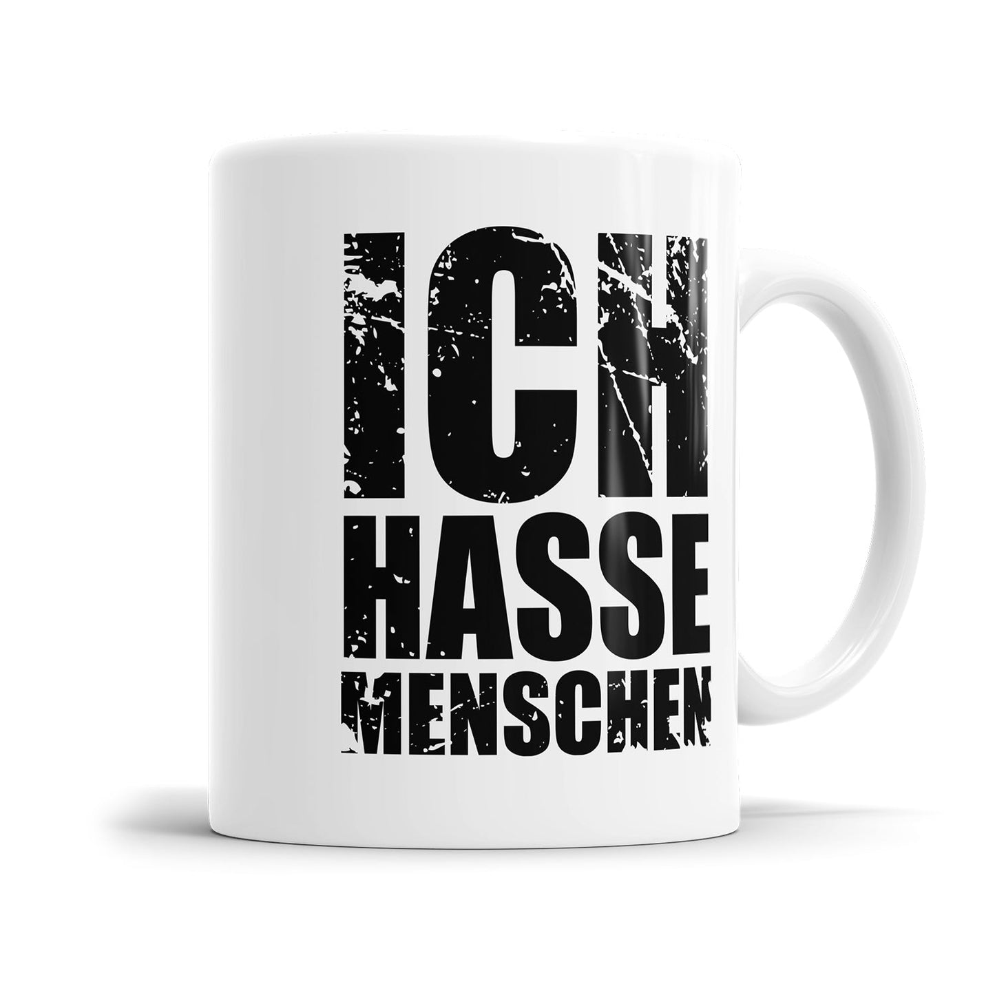 Lustige Tasse für genervte Menschen mit dem Spruch „Ich hasse Menschen Destroy Effekt"