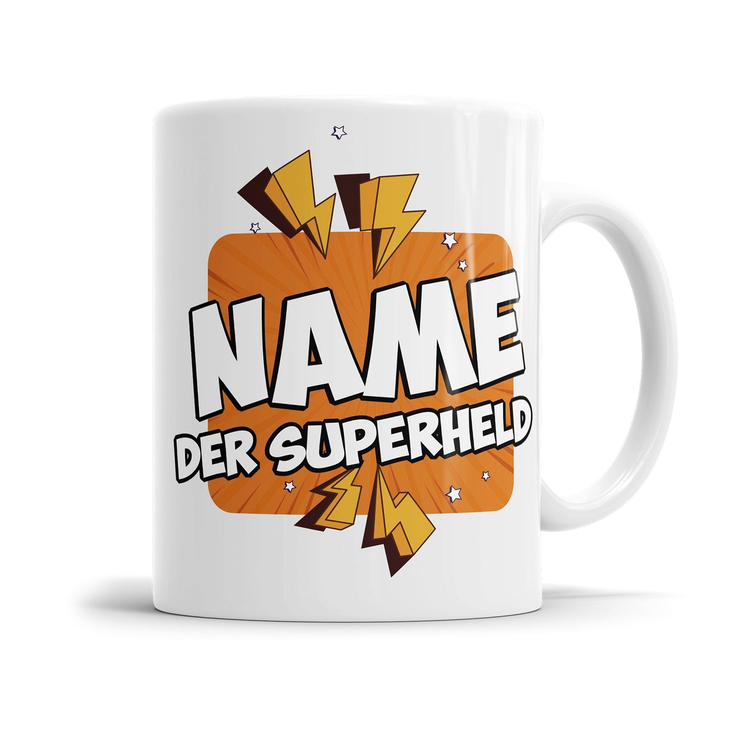 Tasse mit Name - Der Superheld im Comic Stil - personalisiert 