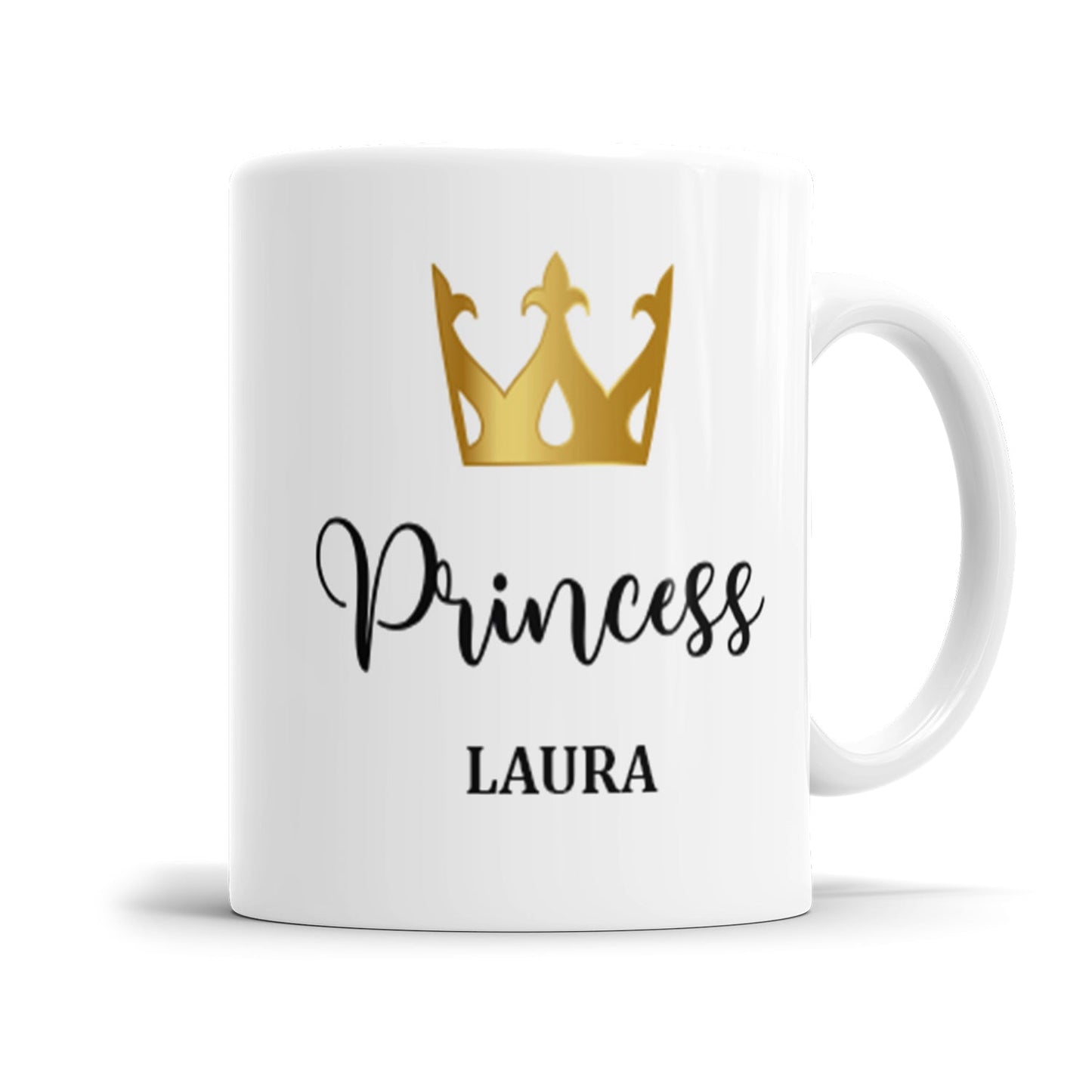 Tasse mit Name und goldener Prinzessin Krone - Princess personalisierte Namenstasse
