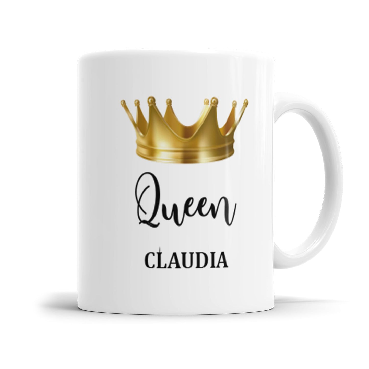 Tasse mit Name und goldener Königin Krone - Queen personalisierte Namenstasse