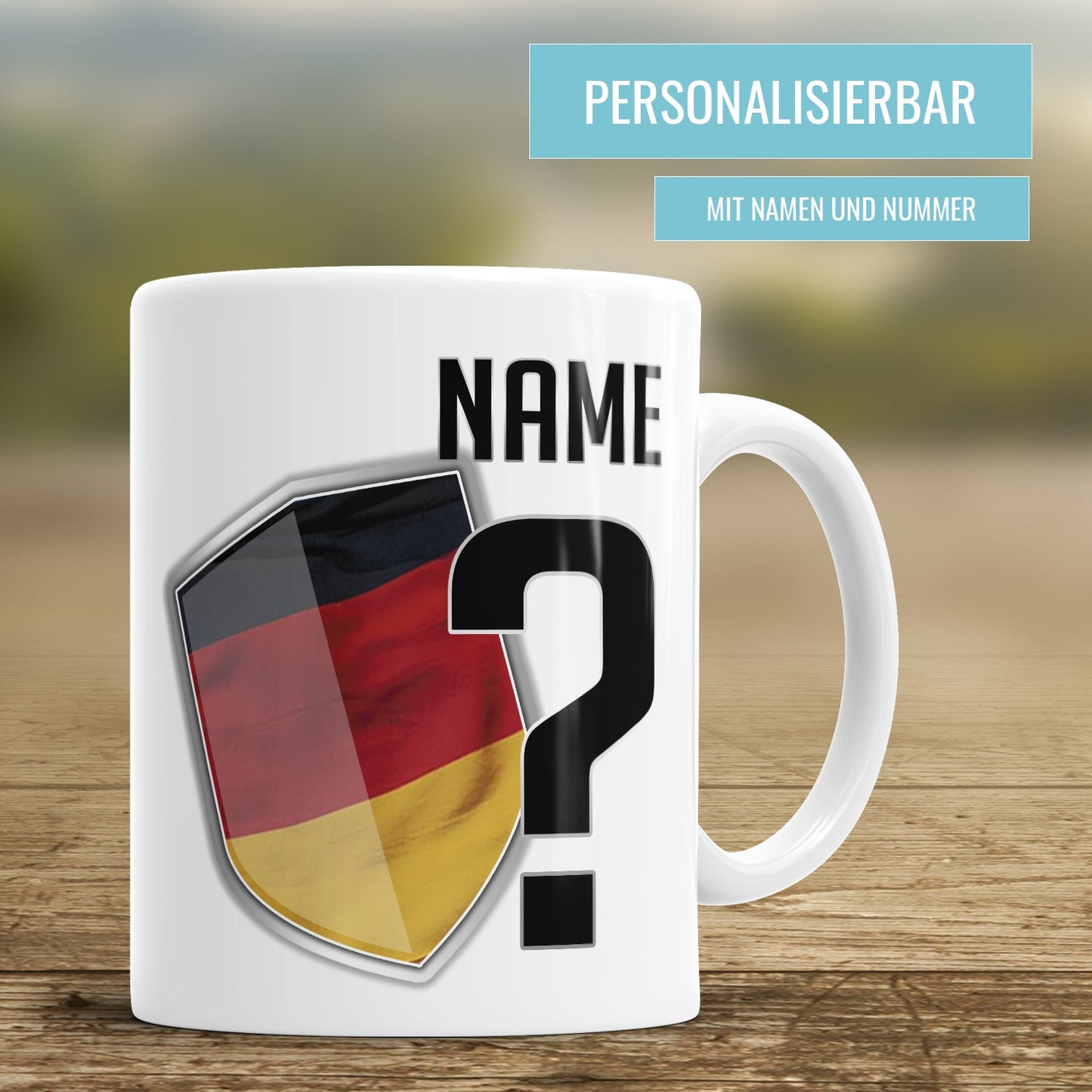 Personalisierte Trikot Tasse - Name und Nummer individuell eingeben