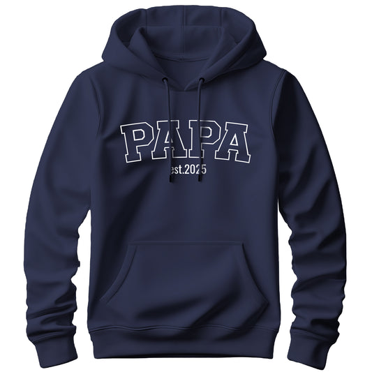 Papa Hoodie - Papa Collage Style Line mit Jahr - Geschenk Navy - FULiMA®