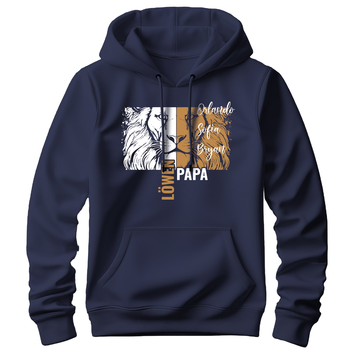 Papa Hoodie - Löwenpapa mit Namen der Kinder - Geschenk Papa