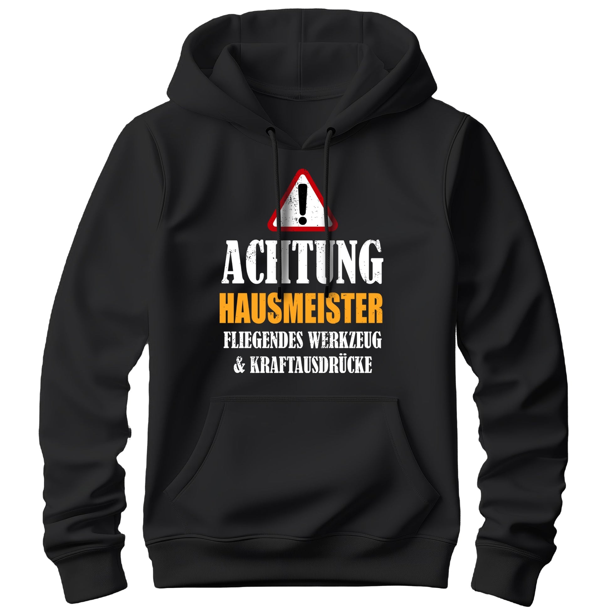 Achtung Hausmeister - Kraftausdrücke - Hoodie Schwarz - FULiMA®