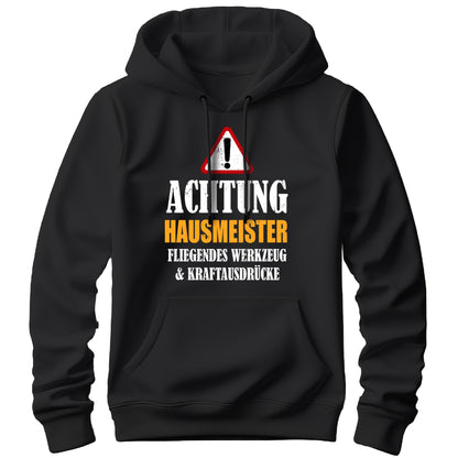 Achtung Hausmeister - Kraftausdrücke - Hoodie Schwarz - FULiMA®