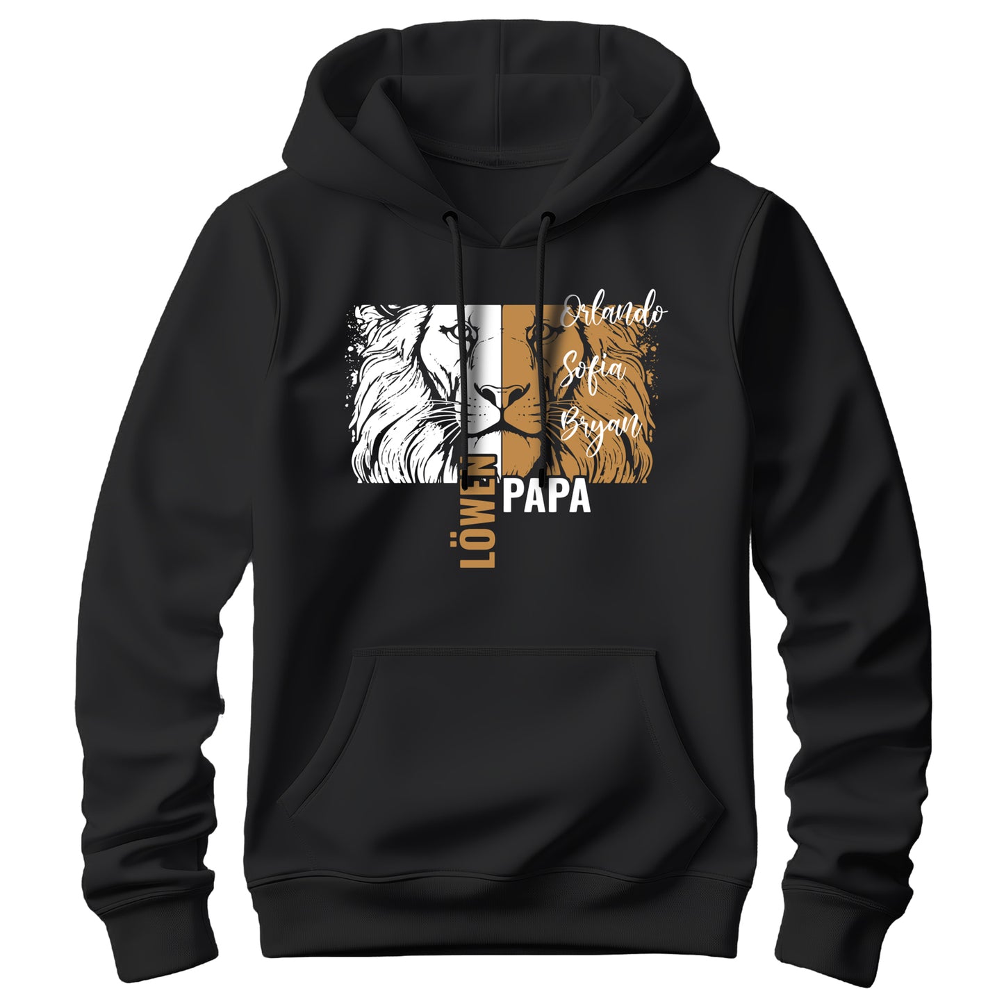 Papa Hoodie - Löwenpapa mit Namen der Kinder - Geschenk Papa