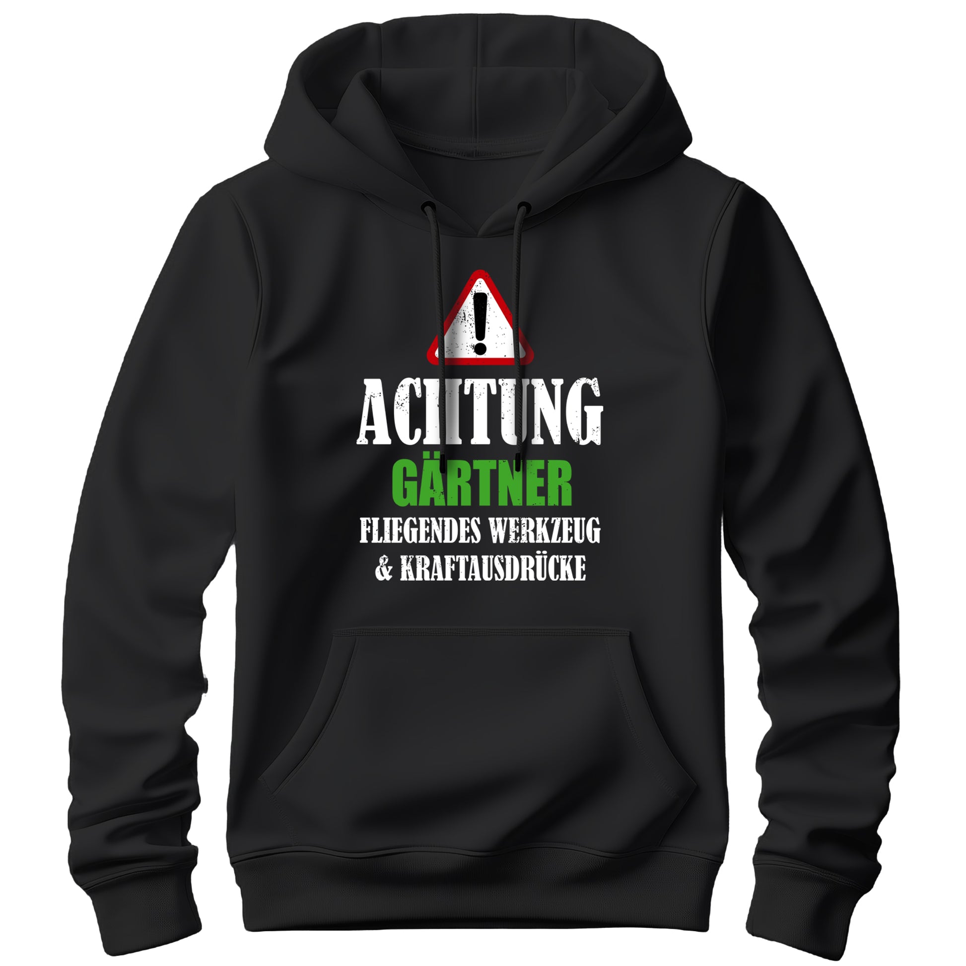 Achtung Gärtner - Kraftausdrücke - Hoodie Schwarz - FULiMA®