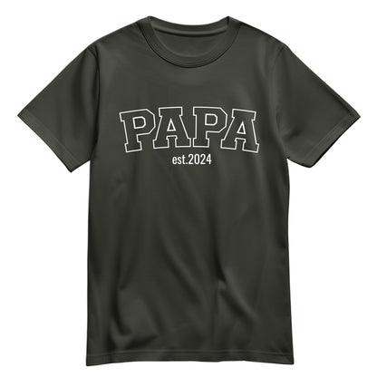 Papa Shirt - Papa Collage Style Line mit Jahr - Geschenk