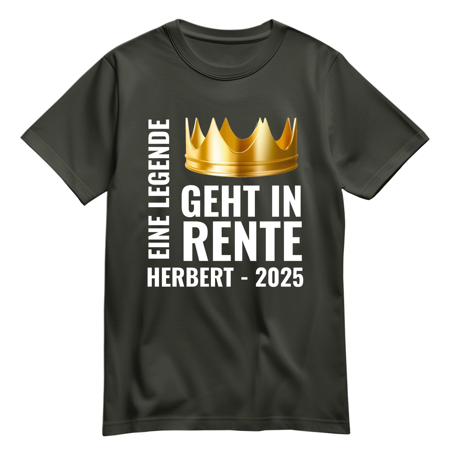 Rentner T Shirt - Eine Legende geht in Rente - Goldene Krone mit Namen - Rente Geschenk