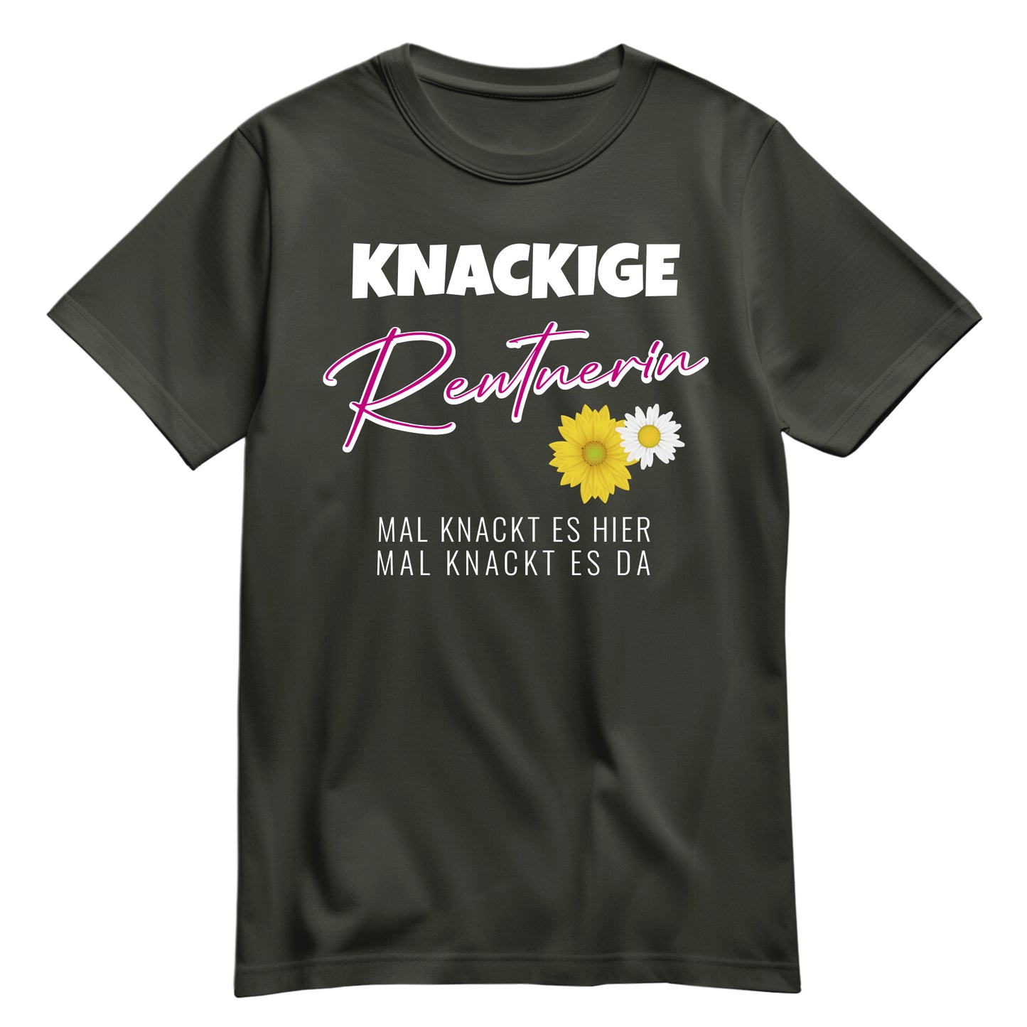 Rentnerin T Shirt - Knackige Rentnerin mal knackt es hier mal da - Spruch - Rente Geschenk