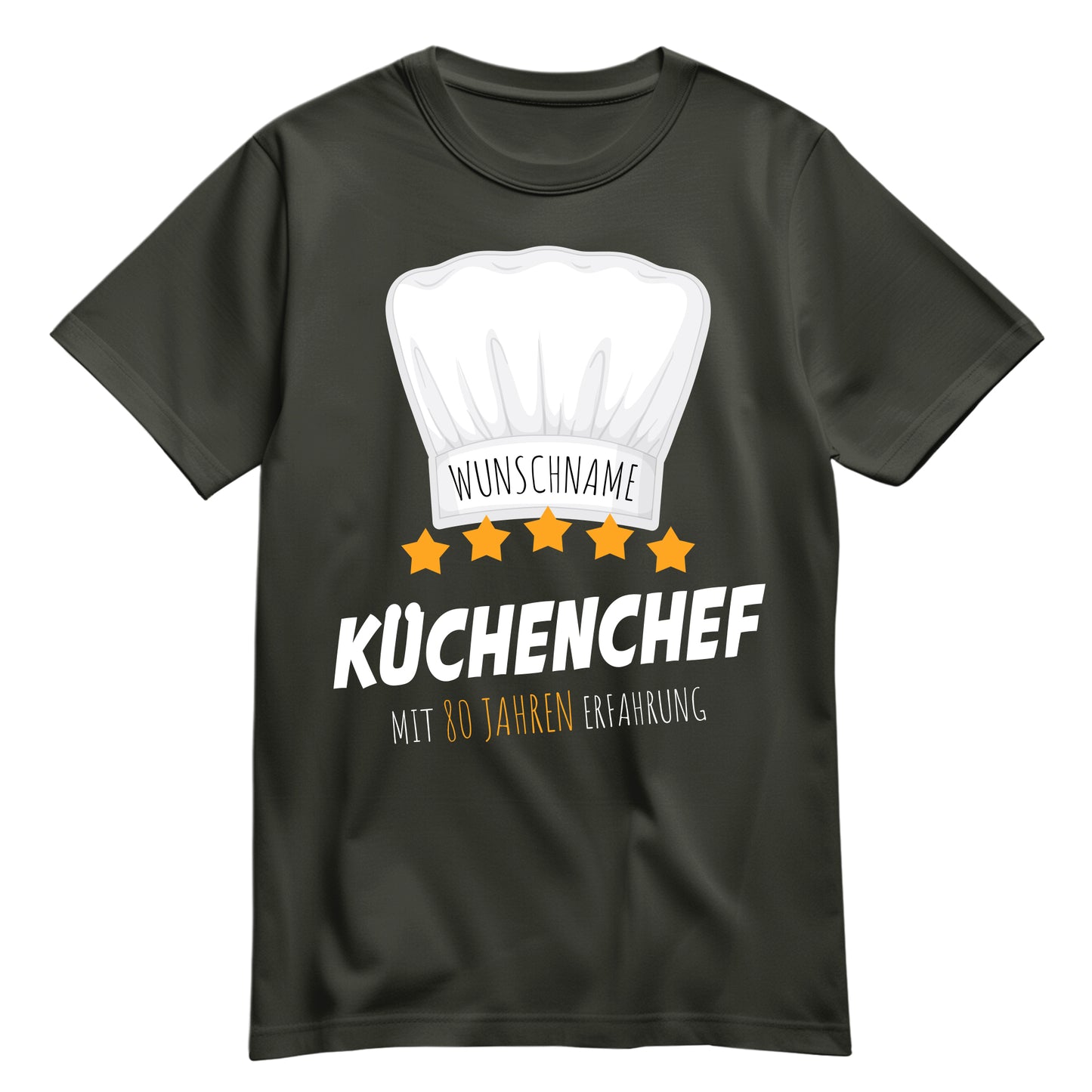 Küchenchef mit 80 Jahren Erfahrung - Geburtstag Shirt Khaki - FULiMA®