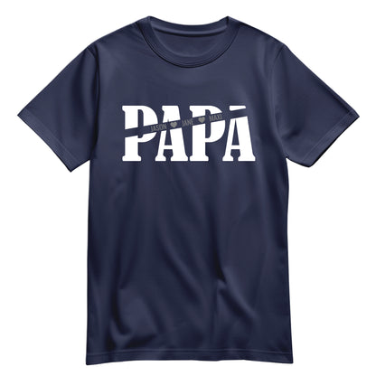 Papa T Shirt - Papa mit Namen der Kinder und Herzchen - Geschenkidee